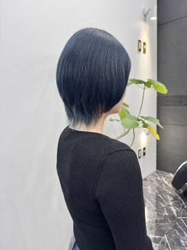 チュダック(ChuDuck) 韓国風《ネイビーブルー》ハイトーン/ケアブリーチ/ダブルカラー