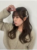 顔まわりカット/オリーブベージュ