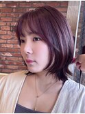 【macana指名】丸みくびれボブレイヤー暖色ピンクブラウン