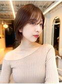 大人ボブくびれボブシースルーバング外ハネボブ切りっぱなしボブ