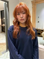 ファルファラ(farfara)&nbsp;透明感オレンジブラウン/レイヤーカット/ウェーブ