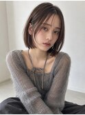 切りっぱなしボブ顔周り艶髪池袋20代30代髪質改善カラー小顔丸顔