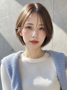 ノア 三宮店(NOA) 【NOA】丸みショートボブ×顔まわりレイヤー シースルーバング