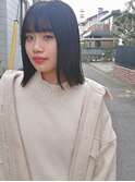 #BLUE　ストレート切りっぱなしボブ