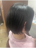 ナチュラルストレートショートボブ/暗髪
