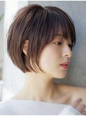 ★ワンレンボブルフ黒髪ネビージュ小顔ぱっつん前髪ウルフパーマ