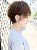 耳掛けショート/大人可愛い/ショートボブ/ハンサムショート/江角