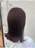【天王寺/あべの】ワインレッドカラー/カット