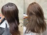 【ダメージレス透明感】ブリーチ無しダブルカラー+カット+マーブスパ ￥16000