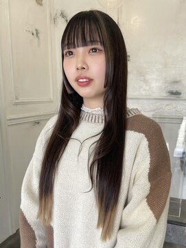 カムジーヘッドカミノウラ(COMEGHEAD KAMINOURA) ダブルカラーミルクティーベージュカラーブルーブラックブリーチ