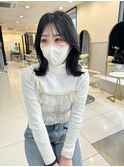 ブルーブラック_シースルーバング_韓国風