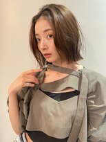 マイル 渋谷(mile)&nbsp;前髪なしボブ/外ハネボブ/グレージュ