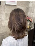 愛されハイライトサンドベージュ外ハネボブ20代／30代