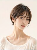 ショートボブルフ黒髪ネビージュ小顔ワンレン20代30代40代50代