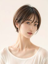 ムウ 難波(MOU)&nbsp;ショートボブルフ黒髪ネビージュ小顔ワンレン20代30代40代50代