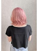 ピンクベージュニュアンスボブ