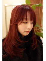 ビュートリアム265(BEAUTRIUM 265)&nbsp;顔まわりレイヤー 暖色系 ワインレッド ローズピンク 艶髪