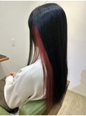 黒×赤　インナーカラー