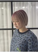 ピンクからミルクティーベージュのグラデーションカラー