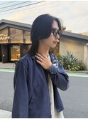 メンズボブウルフメンズミディアムレイヤーカットメンズウルフ
