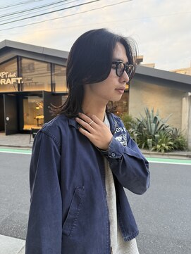 ノラジャーニー(NORA Journey) メンズボブウルフメンズミディアムレイヤーカットメンズウルフ