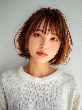 ロディーナ 大口 新子安(rodina) クラゲヘアー/小顔に見せるヘア/ココアベージュ/大口子安新子安