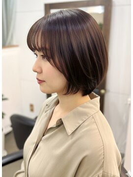 大人ショートボブ/レイヤーボブ/前髪あり/20代30代40代