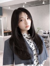 meak&nbsp;顔まわりレイヤー/縮毛矯正/透明感カラー/堀江