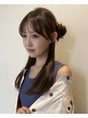 顔周りレイヤーカットべージュカラーくびれレイヤーカット
