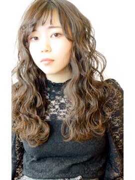 アグランテトラ 野田阪神店(a Gland tetra) 透け感♪バウンシーカールカーリーパーマ×眉上バング