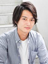 好印象メンズパーマ爽やかビジネスウルフ人気◎ミディアム髪型