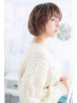 ヘアアンドビューティー ミック(Hair & Beauty miq) 個性的カラー★ボルドー色のラブガーリーボブa