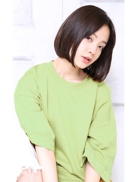 無垢(muku) 大人可愛い２０代３０代４０代小顔暗めカラー ナチュラルボブA2