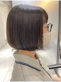 ミニボブ×アッシュグレージュ