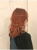 コーラルピンク×レイヤースタイル