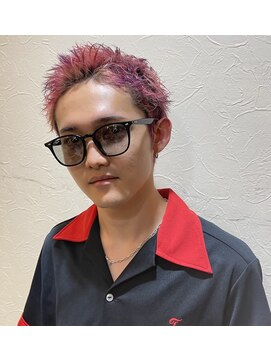 スパイキーショート　レッドパープルカラー　仙台/太白区/長町