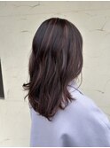 ピンクブラウン ハイライト レイヤースタイル