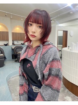 ヒュー(Hew) 顔まわりレイヤー×レイヤーカット×ウルフカット(代官山)