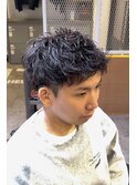 刈り上げセンターパートフェザーパーマサーフカールn