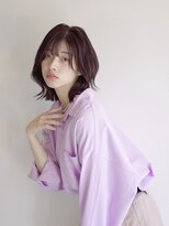 ヘアサロン セロ(Hair Salon SERO)&nbsp;【セロ姫路】ミディアムボブ_顔まわりレイヤー_イルミナカラー