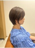 魅力倍増カールセミディシアーカラーダークアッシュショートヘア