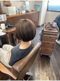 白髪ぼかしハイライトでボブでも軽い印象に！