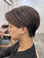 ファルベ(Farbe) ニュアンスパーマ/センターパート/ベリーショート/アッシュ