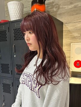 ヲタク(wotaku.) レッドカラー暖色カラー赤髪レッドブラウンブリーチなしカラー