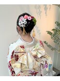 【晴れやかな日に】華やかに可愛くヘアアレンジ+お着付け