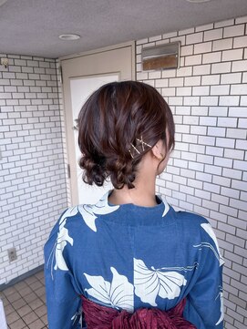 フェリーチェ(Felice) 浴衣着付け 浴衣ヘア ひつじヘア ツインお団子 ボブ