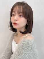 アグノス 青山(Agnos)&nbsp;ミディアムヘア 暗めカラー デザインカラー くびれヘア 小顔