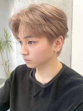 サンクマーケット 渋谷(cinq MARKET) 渋谷メンズブリーチカラーミルクティーベージュセンターパート