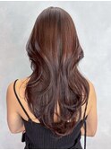 韓国ヘアロング顔周りレイヤーおくれ毛_ba567672