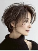 白髪ぼかし脱白髪染め似合わせショートボブ40代50代60代♪